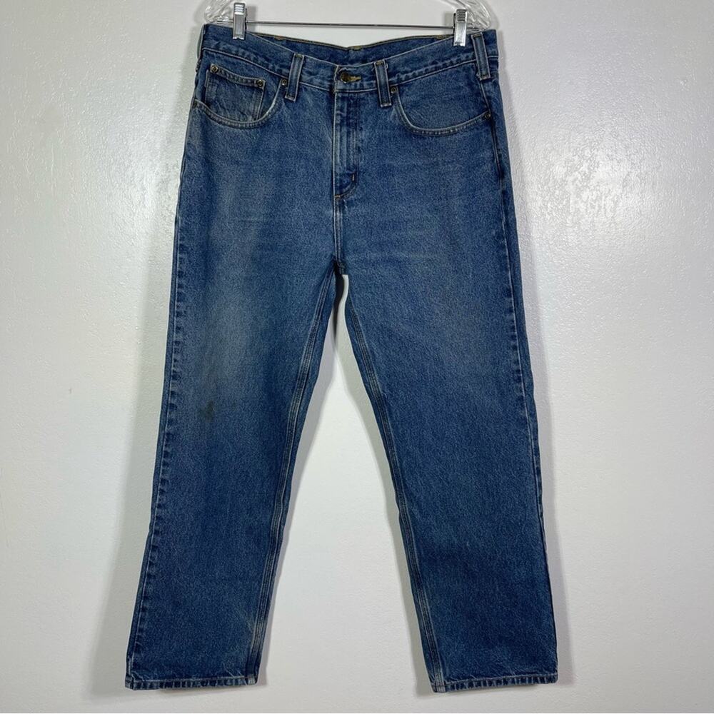 Carhartt Relaxed Fit Jeans, Size 35x30. Minor Stains, In good used condition!